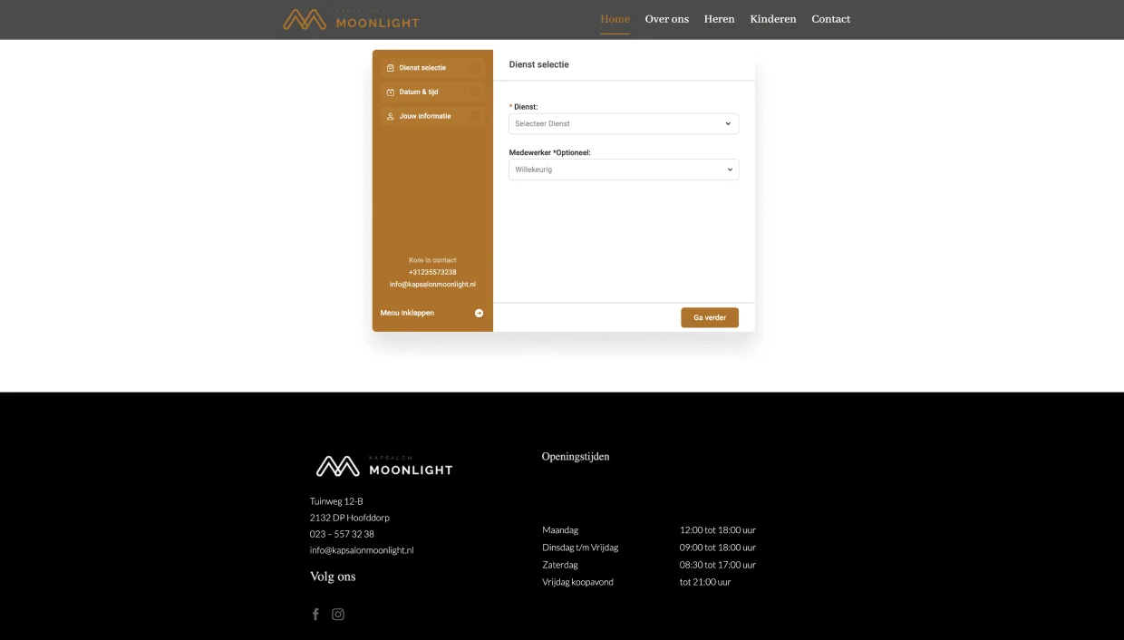Website Kapsalon Moonlight