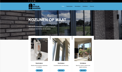 Website De Kozijnmakers – PVC ramen en deuren, gebouwd door DenMedia