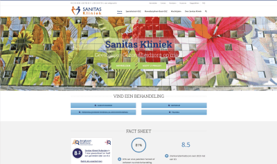 Website Sanitas Kliniek – GGZ-kliniek in Rotterdam, gebouwd door DenMedia